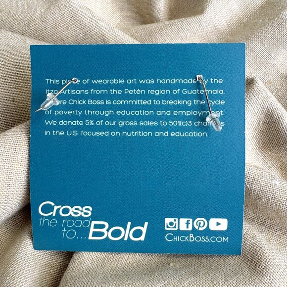 Chick Boss handmade modernist wearable sculpture earrings - Picture 5 of 6